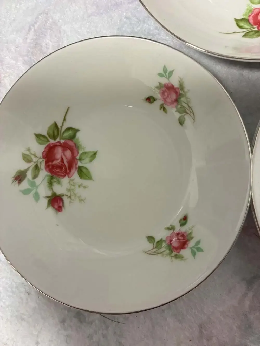 Alka Bavaria Moss Rose Vintage Porcelain Bowls Set of 3